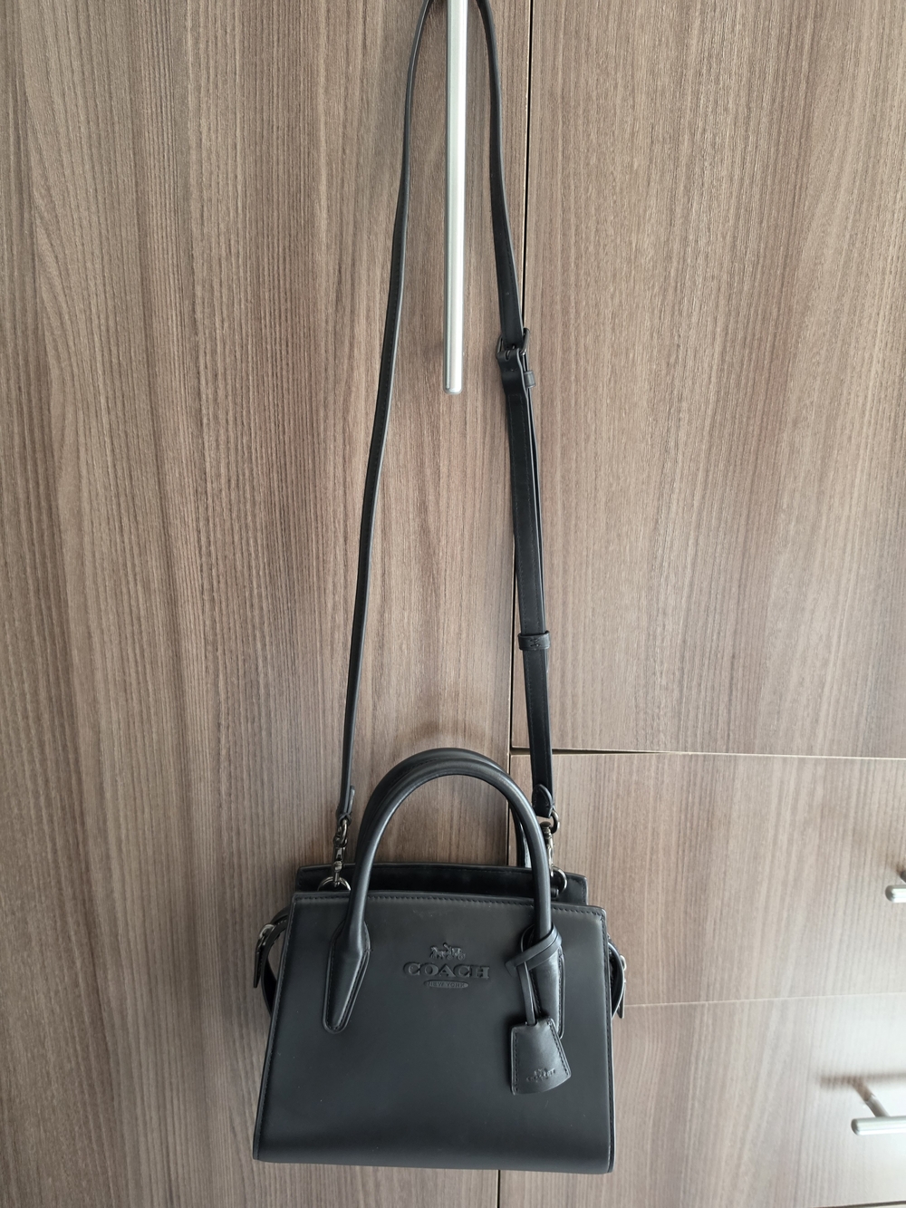 Coach Andrea Black Leather Medium Satchel - Picture 13 of 16
